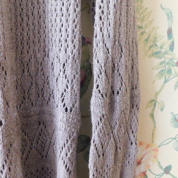 🦔🐾Flowy Lightweight Open Knit Tan Duster - Picture 5 of 13